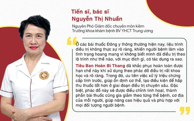 Nhận định của bác sĩ Nguyễn Thị Nhuần về bài thuốc Tiêu Ban Hoàn Bì Thang 