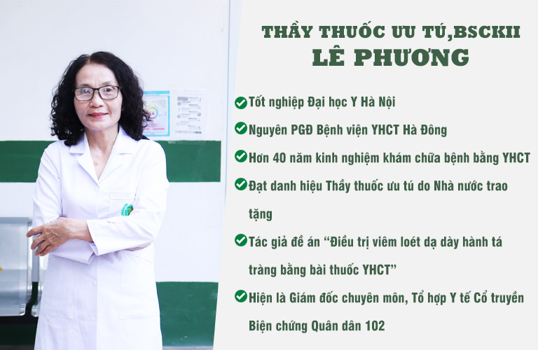 Thầy thuốc ưu tú, BSCKII Lê Phương - Giám đốc chuyên môn Tổ hợp Y tế Cổ truyền Biện chứng Quân dân 102