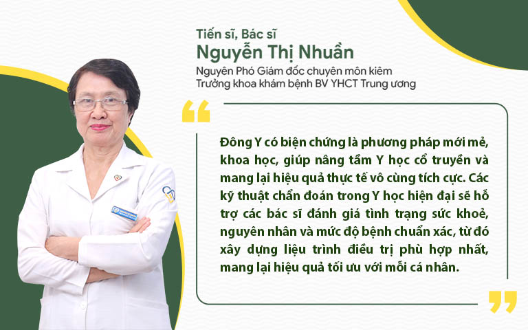 Bác sĩ Nguyễn Thị Nhuần đánh giá cao phương pháp Đông Y có biện chứng tại Quân dân 102