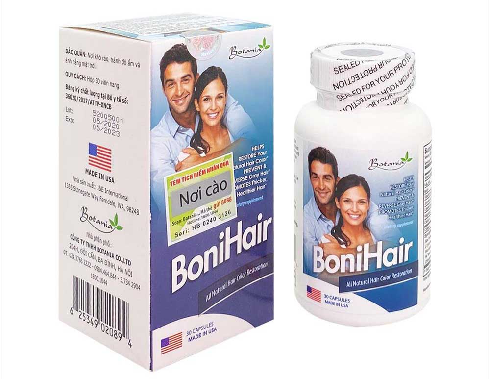 Bonihair giúp ngăn giảm rụng tóc và bạc tóc vô cùng hiệu quả