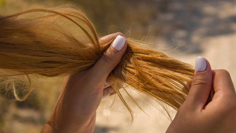 Bạn có thể nhận ra mức độ hư tổn của tóc thông qua quan sát, cảm nhận bằng tay