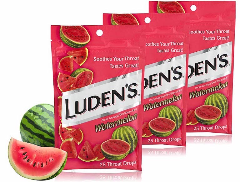 Viên ngậm Cough Throat Drops của Luden’s giúp giảm nhanh những cơn đau rát, ngứa cổ