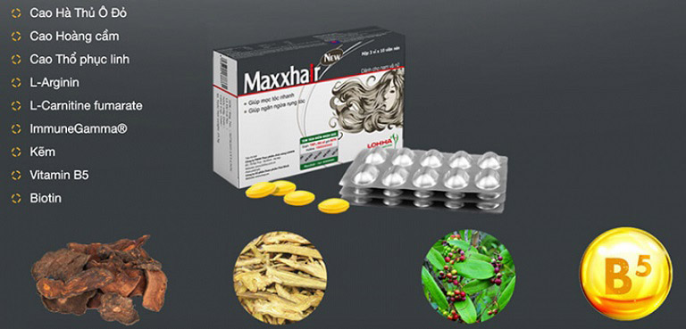 Viên uống Maxxhair chứa các thành phần thiên nhiên lành tính