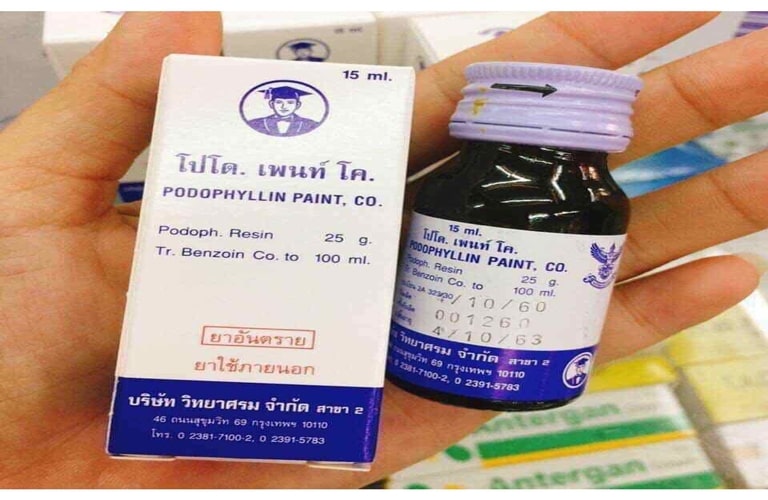 Podophylin paint lọ 15ml có nguồn gốc Thái Lan, trị mụn cóc an toàn