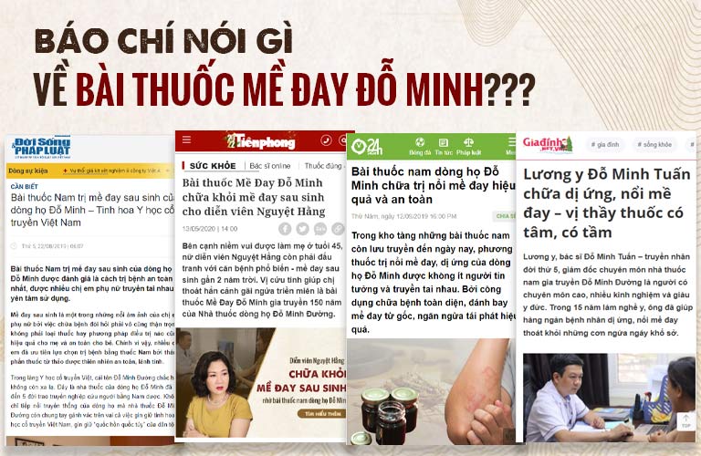 Báo chí đưa tin về thuốc mề đay Đỗ Minh