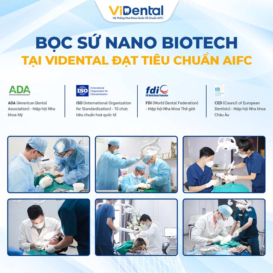 Bọc răng sứ Nano Biotech chuẩn AIFC tại ViDental